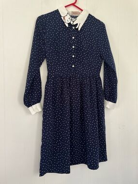Miss Patina Bowie Long Sleeve Cat Dress Kitty Collar Size Small
